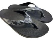 Oofos Oolala Flip Flop Sandal 11 Black Camo Lightweight Comfy