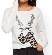 NY & Co Cat Face Sweater 