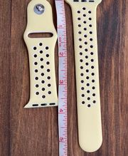 Pastel yellow silicone sports band smart Watch compatible w/ Apple Watch 42/44mm