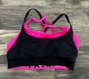 pink and black sports bra