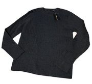 Jeanne Pierre charcoal heather cable neck sweater, new with tags, size XL