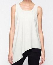 Eileen Fisher NWT  U Neck Side Drape White Silk Sleeveless Blouse Size XL