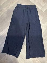 NEW Linen Pants Crop Lined Relax Fit Baggy Trousers M