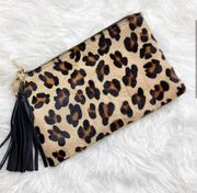 Lauren Merkin Leopard Cheetah Hair Clutch Tassel
