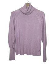 Mark & Spencer Medium Long Sleeve Ribbed Lavender Balloon Sleeve Sweater