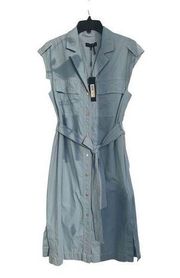 Donna Karan New York Belt sleeveless dress denim in light blue size M