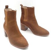 Banana Republic Suede Block Heel Chelsea Boot Whiskey Brown Suede Women’s Size 7