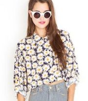 MinkPink Daisy Crop Blouse