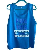 Pura Vida Costa Rica Blue Graphic Tank Top