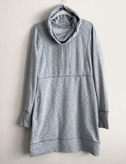 Athleta Gym to Street Sport It Cowl Neck Sweater Tunic Dress Womens Medium Gray