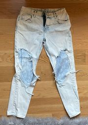 Ripped Medium Rise Jeans