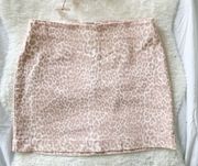 Wild Fable Blush Pink Leopard Print Denim Skirt