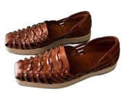 Sam & Libby Brown Woven Espadrille Slip On Flats Boho Moccasin Casual - 7.5