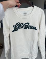 L.L. Bean Cream And Green Pullover