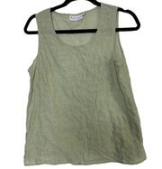 Habitat cotton light green crinkle textured sleeveless blouse size small