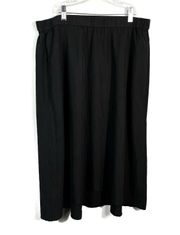 Solid Black Lightweight Lyocell Blend Sustainable Midi Skirt M