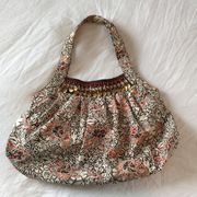 Mutilcolor Purse With Leaf & Rhinestone Detail