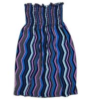 Prestige Edge Women's Strapless Mini Dress Medium Chevron Print Tube Top