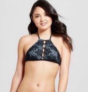 Mossimo Lace High Neck Halter Bikini Top 