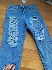 Distressed Mom Jeans