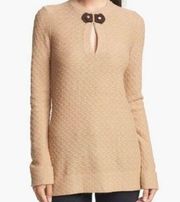 Tory Burch Tan Mim Tunic Sweater with Side Vents Size XS