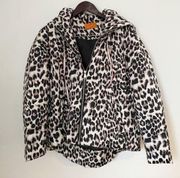 Patrizia Luca Milano Puffer Jacket Full Zip Up Animal Print Hooded Size Medium