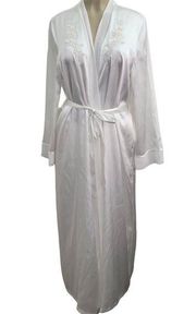 Linea Donatella Womens L/XL White Satin Finish Lightweight Bridal Robe Vintage