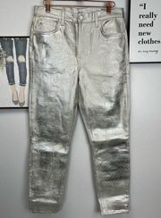 GRLFRND KAROLINA METALLIC HIGHRISE SKINNY JEANS SZ 28