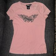 100% cotton pink v-neck shirt size Small