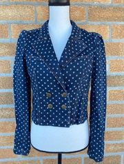 REBECCA TAYLOR Polka-dot denim jacket Sz 4