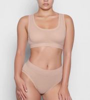 Clay Mesh Scoop Bralette Bra Top Medium Tan