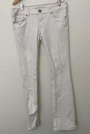 Guess Women's Size 31 White Jeans Y2K Style with Embroidered Logo on Pocket