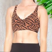 Varley Kellam Sports Bra Medium Impact in Clay Zebra XS