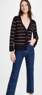 Vince Wool Cashmere Breton Stripe‎ Cardigan XXXL