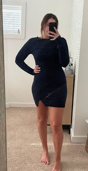 Misguided Crepe Long Sleeve Bodycon Dress