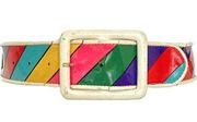 Vintage Givenchy Rainbow Belt Multicolor Vinyl Size Small