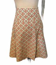 J. McLaughlin light green & coral size 8 skirt.