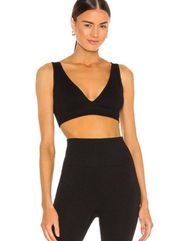 WeWoreWhat Black Knit V-Neck Bralette