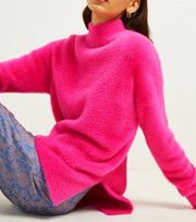 Edith Side Split Jumper Bright Prosecco Pink Fuzzy Teddy Hot