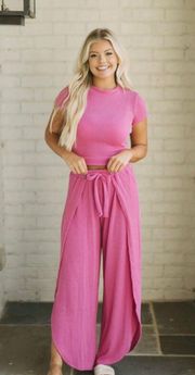 Ribbed Split Pants Set