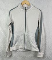 Vintage ALO Club Sport Contour White Running Track Jacket Size S