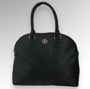 Tory Burch Robinson Black Saffiano Leather Domed Satchel Bag