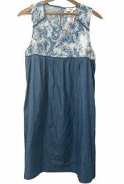Hayden NWT Paisley Bleached Chambray Dress