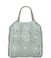 CNew  Falabella Mini Flower Crochet Shoulder Tote Bag Light mint