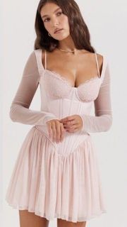 Size S PLUS CUP House of CB ‘Vivi’ Soft Peach Corset Mini Dress NWOT