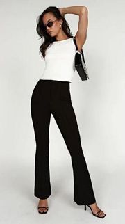 NWT MESHKI Black High-Waisted Flared Pants/ Size M/ Style Zendaya