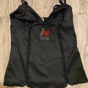 black i heart d & g dolce & gabanna satin camisole