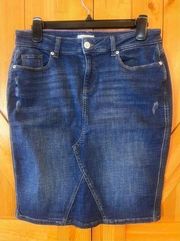 Esprit Womens Dark Wash Denim Pencil Skirt Size 8