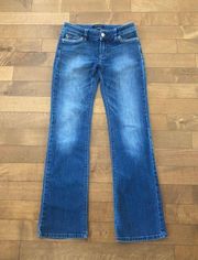 White House Black Market blue boot leg Rhinestone jeans size 2s