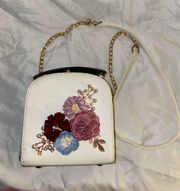 Faux Leather Crossbody with 3D Flowers